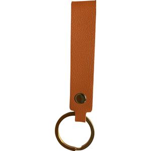 Sleutelhanger Met Sleutelring - Sleutelhanger Leer Dun Leer - Bruin