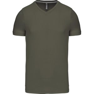 Dark Khaki T-shirt met V-hals merk Kariban maat S
