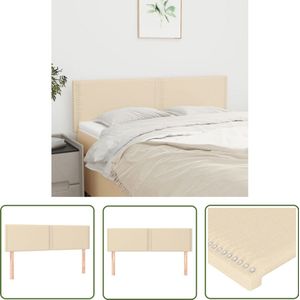 vidaXL Hoofdborden 2 st crème 72x5x78/88 cm Hoofd Bord - Hoofdkussen - Stoffen Hoofdbord - Crème Hoofdbord - Beddecoratie
