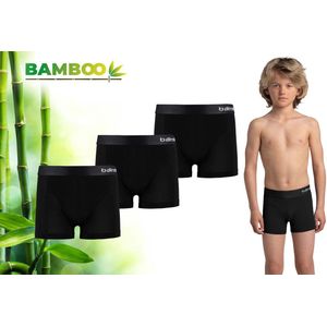 Bamboo - Boxershorts Jongens - Bamboe - 3 Stuks - Zwart - 110-116 - Ondergoed Jongens - Onderbroeken Jongens - Boxershort Kinderen Jongens - Boxer - Onderbroek