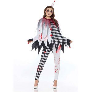 Karnival Costumes Halloween Jester Clown Kostuum Dames Carnavalskleding Dames Halloween Kostuum Volwassenen Verkleedkleding Volwassenen - Polyester - Maat S