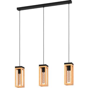 EGLO Nafferton Hanglamp - E27 - 80 cm - Zwart/Bruin