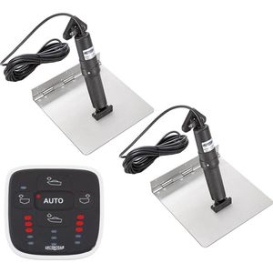 Lectrotab elektrische RVS Trim Tab Set 9""x24"" met Automatic Leveling Control geschikt voor 2 Stuurstanden | XKASAL9X24-ALC2
