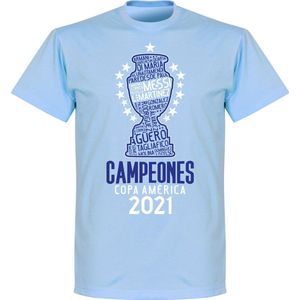 Argentinië Copa America 2021 Winners T-Shirt - Lichtblauw - Kinderen - 116