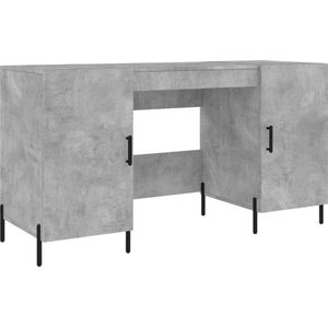 vidaXL - Bureau - 140x50x75 - cm - bewerkt - hout - betongrijs