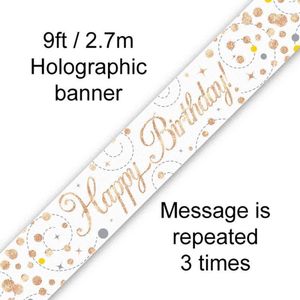 Oaktree - Banner Happy Birthday Rose Gold