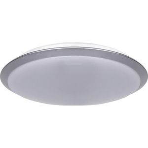 LED Plafondlamp - Aigi Ashly - Opbouw Rond 18W - Warm Wit 3000K - Mat Zilver - Aluminium