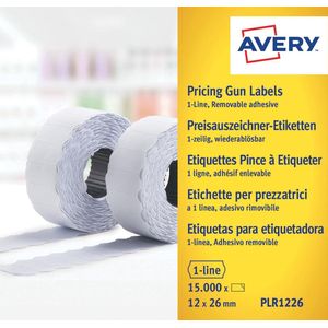 Avery-Zweckform Prijslabels PLR1226 Weer verwijderbaar Breedte etiket: 26 mm Hoogte etiket: 12 mm Wit 15000 stuk(s)