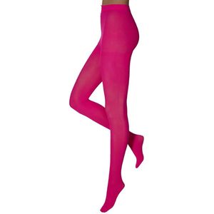 Apollo - Dames Feest Panty - Fluor Rose - 60 Denier - Maat XXL - Leggings - Legging carnaval - Carnavalskleding - Neon legging