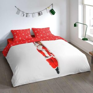 Pure Dekbedovertrek ""kerstman"" - Rood - (200x200/220 cm) - Microfiber