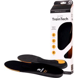52Bones TrainTech Low Arch - premium inlegzolen met lage voetboog - middenvoet ondersteuning - goede demping - o.a. voor hardlopen, wandelen, fitness en golf - maat 47/48