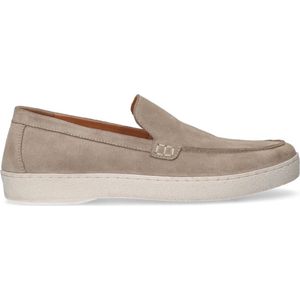 Manfield - Heren - Beige suède loafers - Maat 40