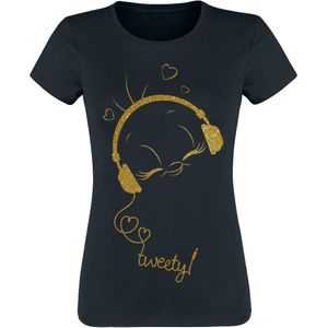 Looney Tunes Tweety - Music T-shirt zwart L Katoen Dames - Animatie, Fan merch, TV-series