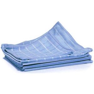 Bamboe Glasdoeken ‘Diamant’ blauw 6-dlg