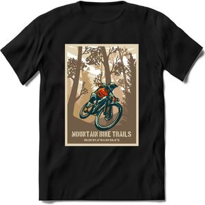 Mountainbike Trails | TSK Studio Mountainbike kleding Sport T-Shirt | Bruin | Heren / Dames | Perfect MTB Verjaardag Cadeau Shirt Maat S