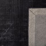 ERCIS - Laagpolig vloerkleed - Grijs/Zwart - 200 x 200 cm - Viscose