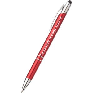 Akyol - teamwork brengt succes - rood - gegraveerd - Motivatie pennen - collega - pen met tekst - leuke pennen - grappige pennen - werkpennen - stagiaire cadeau - cadeau - bedankje - afscheidscadeau collega - welkomst cadeau - met soft touch