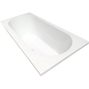 Saqu Space inbouwbad met 2 ligzijdes 170x70cm glans wit acryl