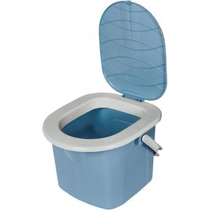 Mobiel Campingtoilet Jongens - Lichtblauw 15,5 Liter - Max. Draagkracht 120 Kg - BPA-Vrij Kunststof - Weerbestendig en Gemakkelijk Te Reinigen - Compact Ontwerp 31x31x28 cm