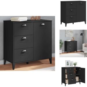 vidaXL Dressoir - Dressoirs - Opbergkast - Wandkast - Dressoir VIKEN 80x40x80 cm bewerkt hout zwart
