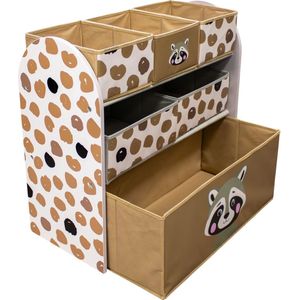 Racoon Opbergkast - Speelgoed Opbergbank - Kinderkast met Opbergbakken - Opbergsysteem voor Kinderen - 62,5 x 29,5 x 60 cm