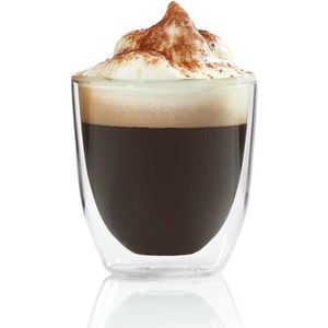 Dubbelwandig drinkglas, waterglas van borosilicaatglas, latte macchiato, longdrink- & cocktailglas (4 stuks, espressoglas)