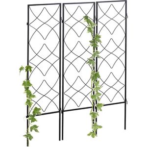 Luxe Klimrek Planten - Plantensteunen voor Klimplanten - Wandrek voor Buiten - Staal - Nature - 12 Panelen 30x122cm - Zilver