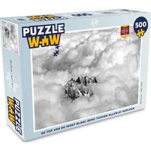 Puzzel De top van de Mont Blanc berg tussen allerlei wolken - Legpuzzel - Puzzel 500 stukjes