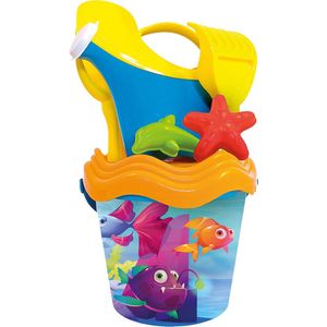 Blauw/oranje clownvis strandemmer/zandbak speelset voor kinderen - Clownvissen - Emmertje - Gietertje - Zandvormpjes - Zandbakspeeltjes - Zandspeelset - Strandspeelgoed voor jongens/meisjes