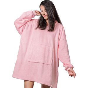 STFF & Co® Hoodie Deken met Mouwen - Fleece Trui - Sweater - Hoodie Blanket - Sweatshirt - Licht Roze