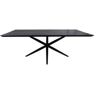 HSM Collection Eettafel Rechthoekig Zurich 200cm Zwart Acaciahout/Metaal