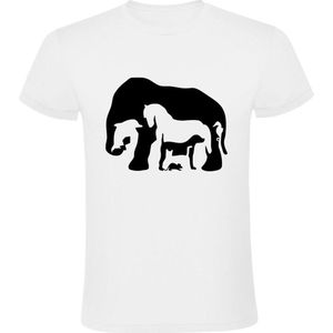 Dieren ilusie Heren T-shirt | gezichtsbedrog | rat | kat | hond | paard | dolfijn | olifant | liefhebber | dier | Wit