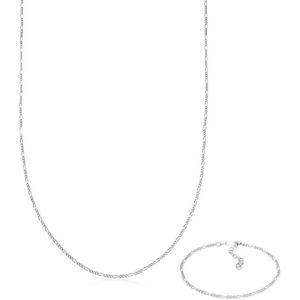 Elli Dames Sieraden Set Figaro Halskette Armband Basic 925 Silber