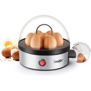 Sonifer® - Elektrische eierkoker - Tot 7 eieren - Magnetron - Makkelijke bediening met automatische stopfunctie en alarm - Inclusief maatbeker en eierprikker