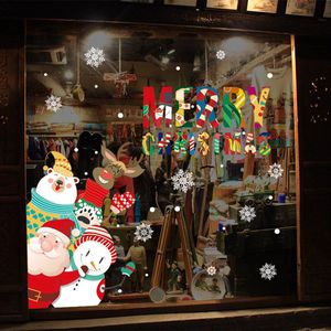 Raamstickers Kerst XL - Kerstfiguren - GROOT - Herbruikbaar - Sneeuwvlokken - Kerstmis - Decoratie - Raamdecoratie - Kerstversiering - Raamversiering - Merry Christmas - IJsbeer - Sneeuwpop - Kerstman - Rendier