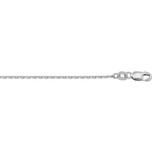 YO&NO - Ketting - Witgoud - Anker - gediamanteerd -  1,3 mm -  41 - 43 - 45 cm - 585 goud