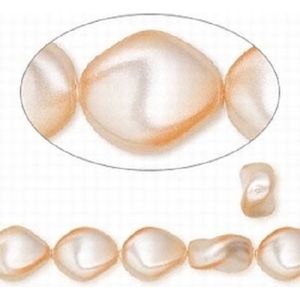 Swarovski Elements, 20 stuks Swarovski curve parels, 9x8mm, peach, 5826