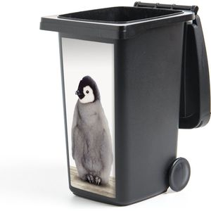 Container sticker Kinderen - Pinguïn - Grijs - Dieren - Meisjes - Jongens - 38x80 cm - Kliko sticker