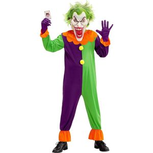 Widmann - Joker Kostuum - Evil Joker Jose - Jongen - Groen, Paars - Maat 128 - Halloween - Verkleedkleding