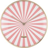 Karlsson - Wandklok Candy Swirl Dome - Flamingo pink & white- Ø40cm