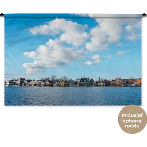 Wandkleed Landschappen Nederland - Skyline van Zaandam Wandkleed katoen 150x100 cm - Wandtapijt met foto