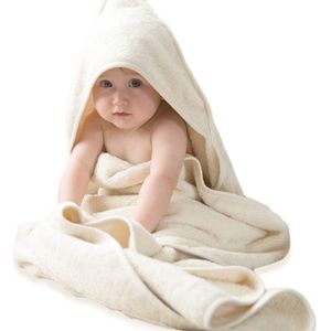 Bo Weevil Baby handdoek - Met Capuchon - 100% katoen - Zacht - 100x100 cm - Crèmewit