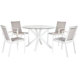 Tuinset 4-zitter MALETTO/BUSSETO Metaal Wit
