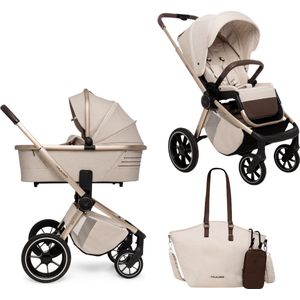 Muuvo Quick Boho Kinderwagen - 2-in-1 Set - Beige - Bruin - Voorzien van hoogte adapters