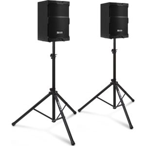 Power Dymamics PDY210A actieve speakerset met statieven - 10 inch - 800W - Zwart