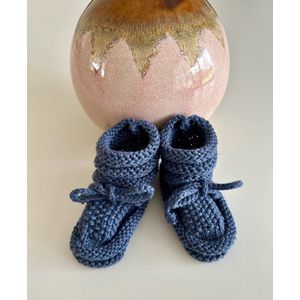 Boasty mini| Baby handgebreide slofjes - sokjes - pantoffels - baby & verzorging 0-12 maanden - 11 cm - meisjes/jongens -zachte zool - plain - slofsokjes - kinderen - eerste babyschoentjes - kerst -kerstcadeau - baby