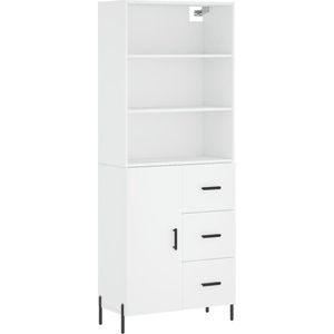 vidaXL Hoge kast 69,5x34x180 cm bewerkt hout wit