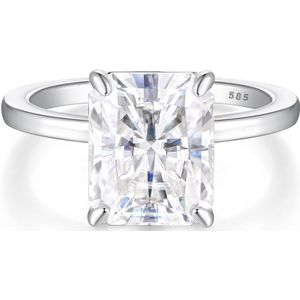 Radiana - 14k Witgouden Radiant Solitaire Moissanite Ring - 1.8 karaat.