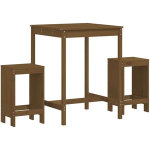 vidaXL 3-delige Tuinbarset honingbruin grenenhout Tuinset - Barset - Buitendecoratie - Hout - Grenenhout