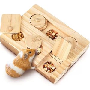 6-in-1 Houten Speelgoed voor Kleine Huisdieren | Hamster, Cavia, Konijn en Chinchilla Accessoires